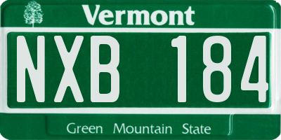 VT license plate NXB184