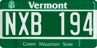 VT license plate NXB194
