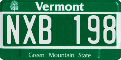VT license plate NXB198