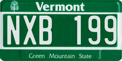 VT license plate NXB199