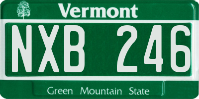 VT license plate NXB246