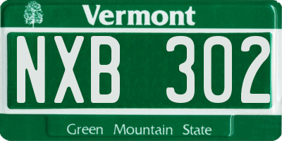 VT license plate NXB302