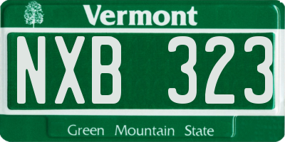 VT license plate NXB323