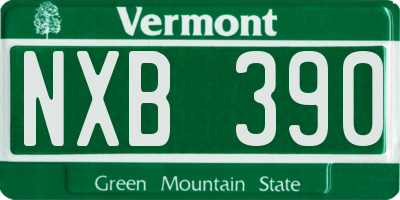 VT license plate NXB390