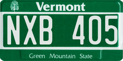 VT license plate NXB405