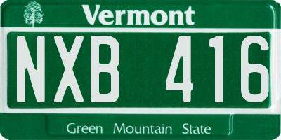 VT license plate NXB416