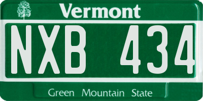 VT license plate NXB434