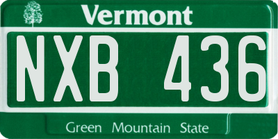 VT license plate NXB436