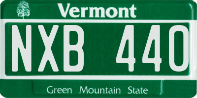 VT license plate NXB440