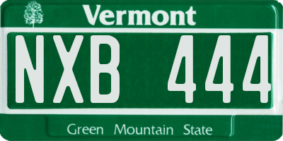 VT license plate NXB444