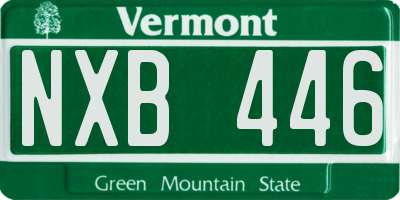 VT license plate NXB446