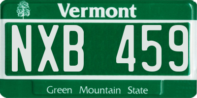 VT license plate NXB459