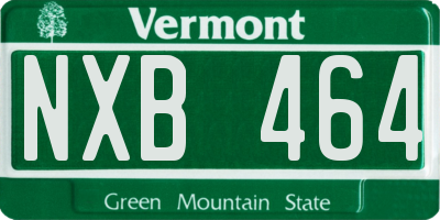 VT license plate NXB464