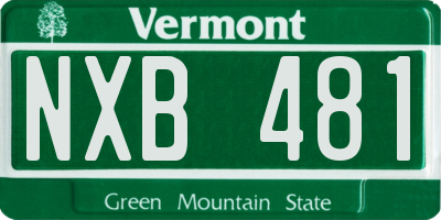 VT license plate NXB481