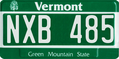 VT license plate NXB485