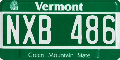 VT license plate NXB486