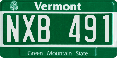 VT license plate NXB491