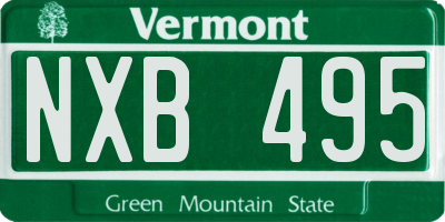 VT license plate NXB495