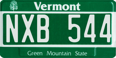 VT license plate NXB544