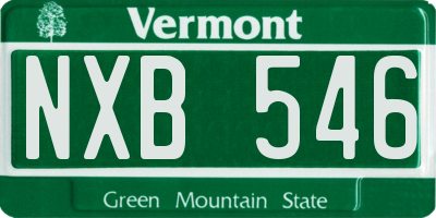 VT license plate NXB546
