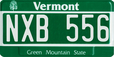 VT license plate NXB556