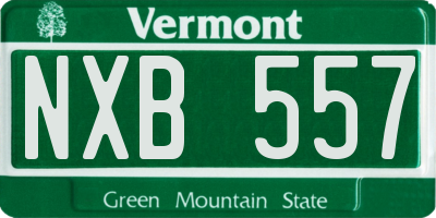 VT license plate NXB557