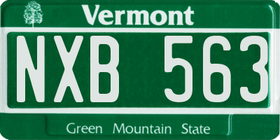 VT license plate NXB563