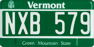 VT license plate NXB579