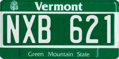 VT license plate NXB621