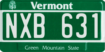VT license plate NXB631