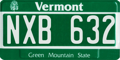 VT license plate NXB632