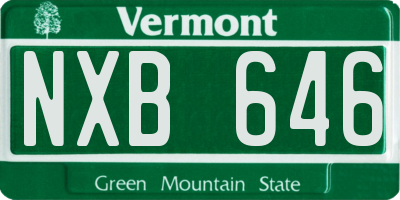 VT license plate NXB646