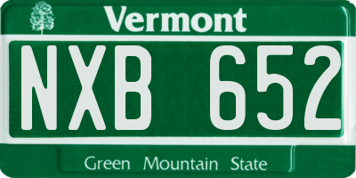 VT license plate NXB652