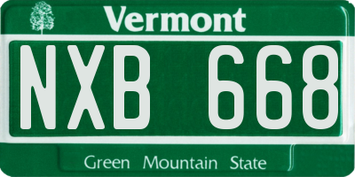 VT license plate NXB668