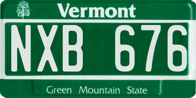VT license plate NXB676