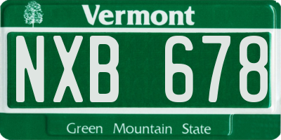 VT license plate NXB678