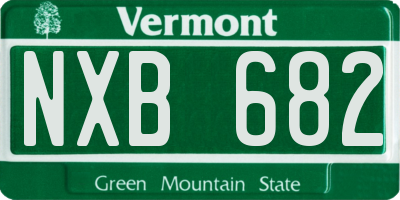 VT license plate NXB682