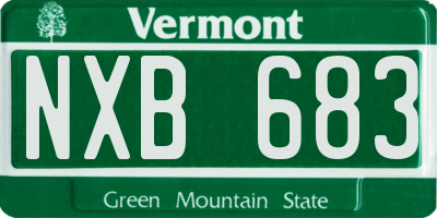 VT license plate NXB683