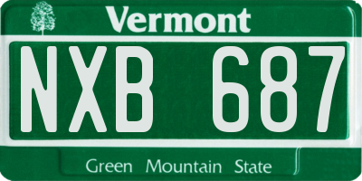 VT license plate NXB687