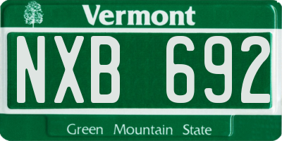 VT license plate NXB692