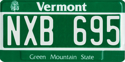 VT license plate NXB695