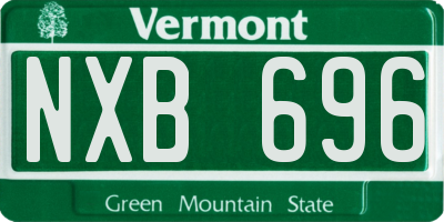 VT license plate NXB696