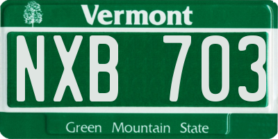 VT license plate NXB703