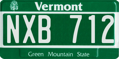 VT license plate NXB712