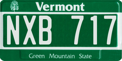 VT license plate NXB717