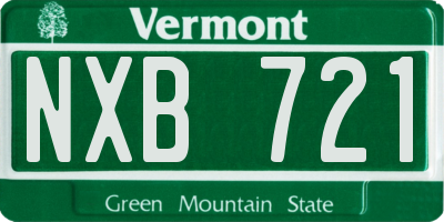 VT license plate NXB721