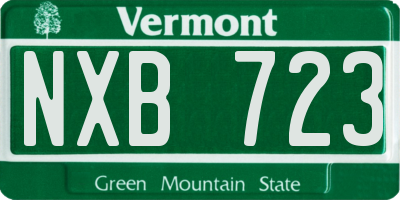 VT license plate NXB723