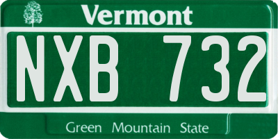 VT license plate NXB732