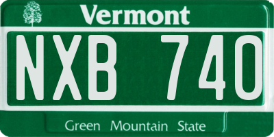 VT license plate NXB740