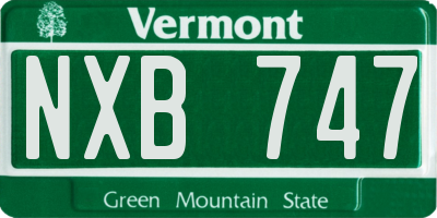 VT license plate NXB747